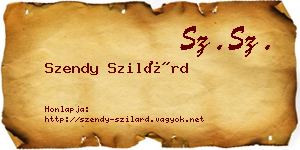 Szendy Szilárd névjegykártya