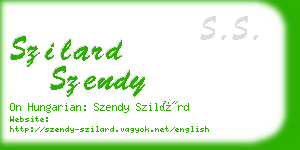 szilard szendy business card